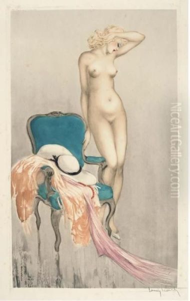 Premiere Rose Oil Painting by Louis Icart