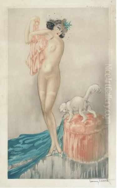 'l'essayage' Oil Painting by Louis Icart