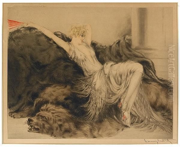 Laziness; Teasing Oil Painting by Louis Icart