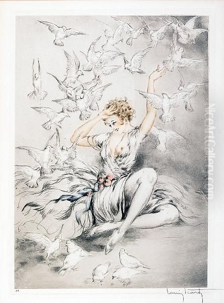 White Wings Oil Painting by Louis Icart