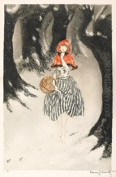 Red Riding Hood Oil Painting by Louis Icart