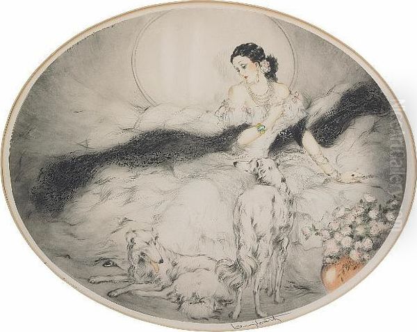 Lady Of The Camelias Oil Painting by Louis Icart