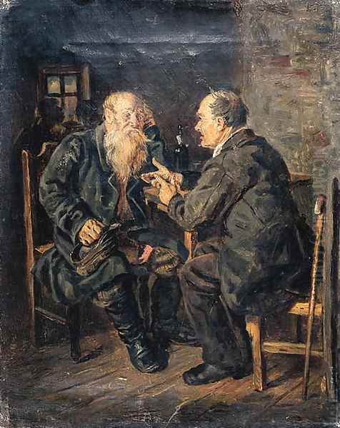 Conversation Oil Painting by Vladimir Egorovic Makovsky