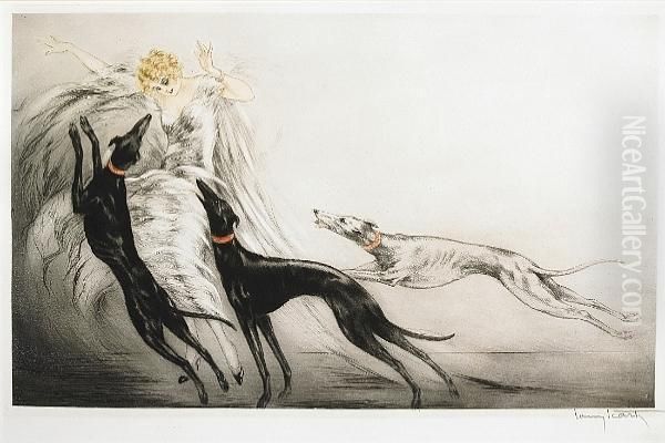 Coursing Ii Oil Painting by Louis Icart