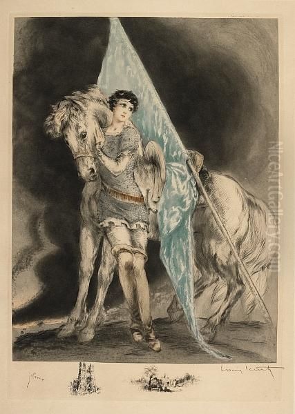 Joan Of Arc Oil Painting by Louis Icart