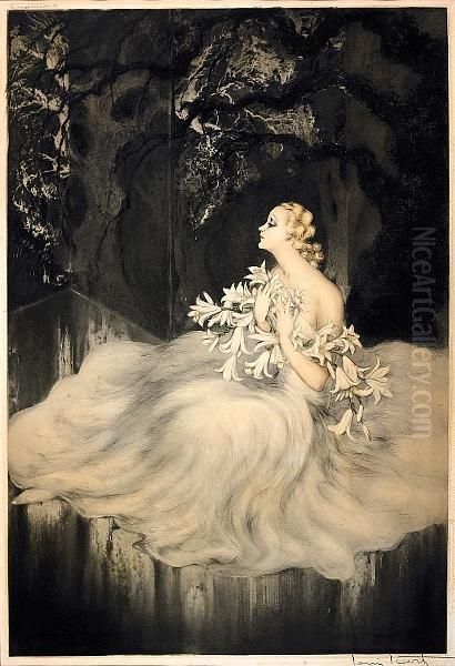 Lilies Oil Painting by Louis Icart