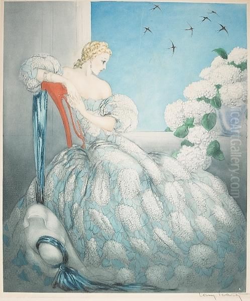 Symphony In Blue Oil Painting by Louis Icart