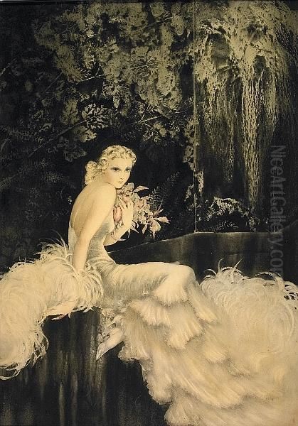 Orchids Oil Painting by Louis Icart