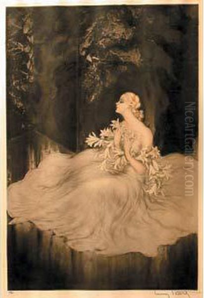 Les Lys Oil Painting by Louis Icart