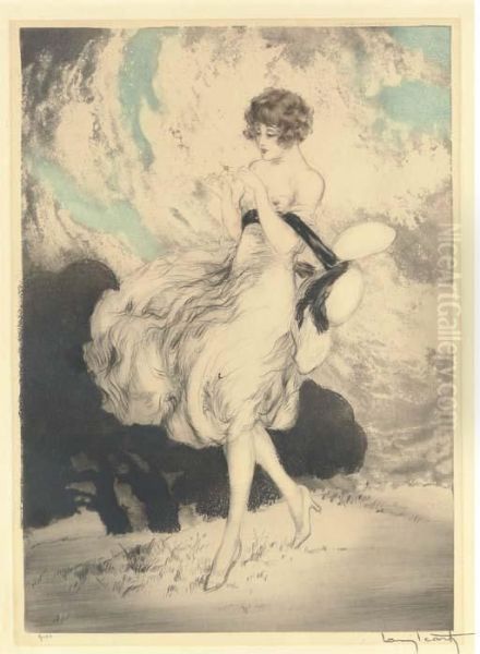 He Loves Me Oil Painting by Louis Icart