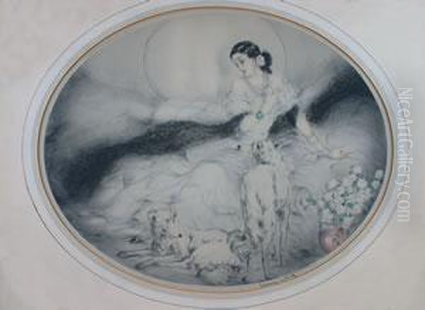 Lady Of The Camellias Oil Painting by Louis Icart