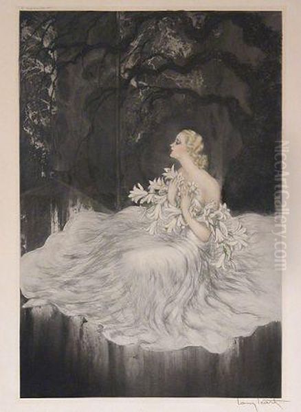 Lilies Oil Painting by Louis Icart