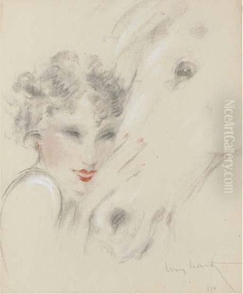 A Charcoal And Pastel Drawing by Louis Icart