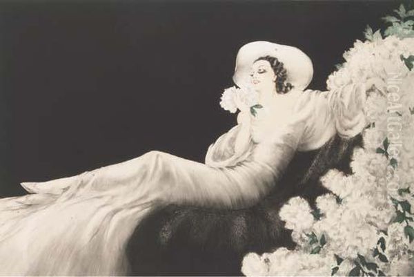 Love's Blossom Oil Painting by Louis Icart