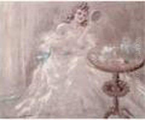 Elegante A Sa Toilette Oil Painting by Louis Icart