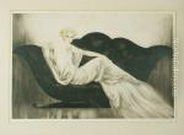 The Sofa (h./c./i.467) Oil Painting by Louis Icart