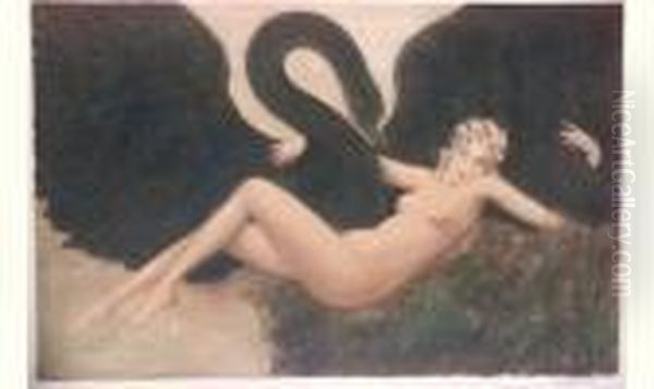 Leda Et Le Cygne Oil Painting by Louis Icart