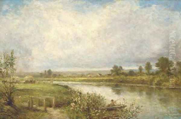 The river crossing Oil Painting by Henry Maidment