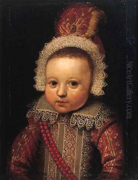 Portrait of a young boy, possibly Johan van der Veecken (1582-1638) Oil Painting by Michiel Jansz. van Mierevelt