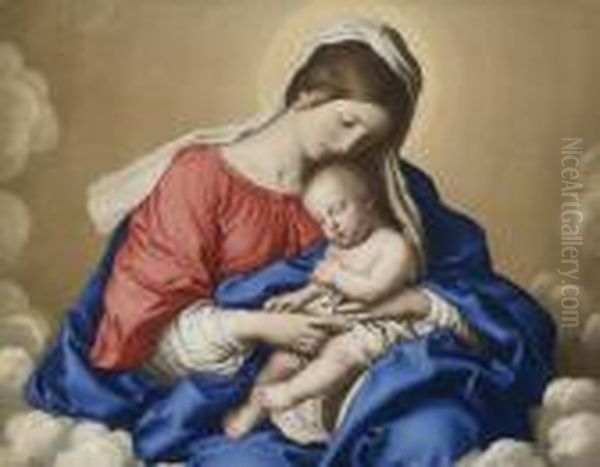 Madonna And Child Oil Painting by Giovanni Battista Salvi