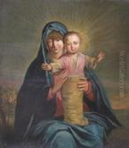 Madonna And Child Oil Painting by Giovanni Battista Salvi