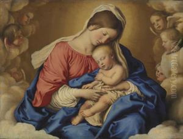 The Madonna And Child In Glory Oil Painting by Giovanni Battista Salvi