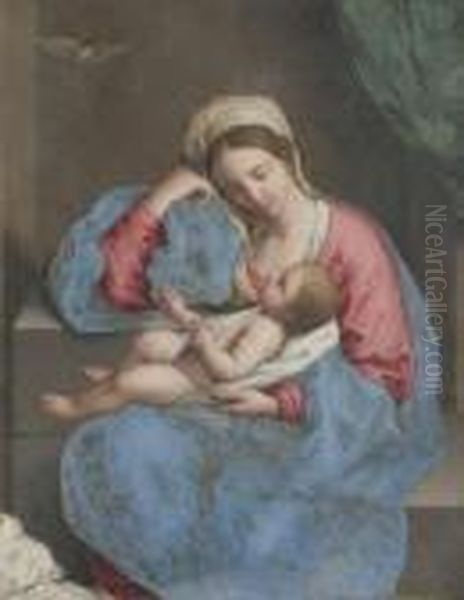 Vierge A L'enfant Au Chardonneret Oil Painting by Giovanni Battista Salvi