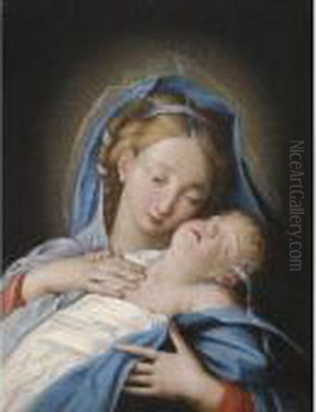 Madonna And Child Oil Painting by Giovanni Battista Salvi