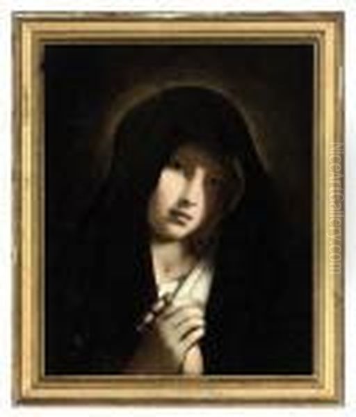 Madonna At Prayer Oil Painting by Giovanni Battista Salvi