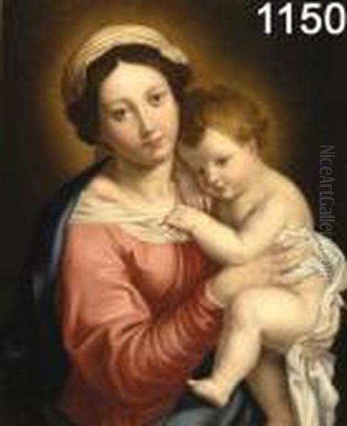 Madonna Con Bambino Oil Painting by Giovanni Battista Salvi