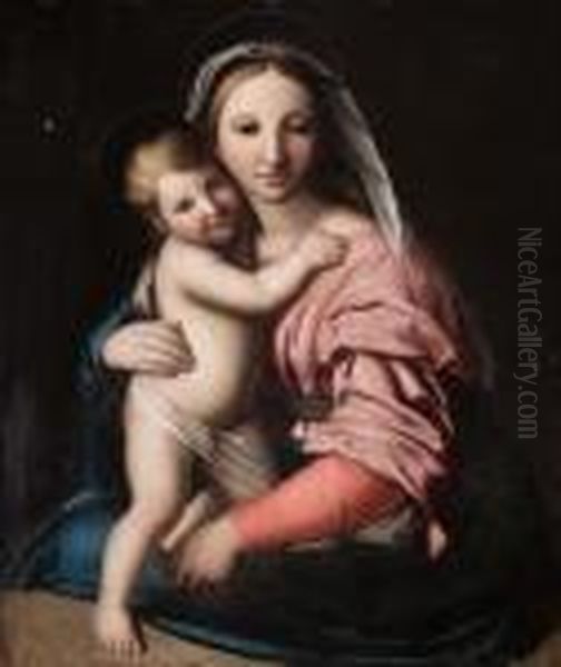 Madonna Con Bambino Oil Painting by Giovanni Battista Salvi