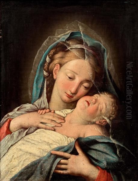 Madonna Mit Kind Oil Painting by Giovanni Battista Salvi