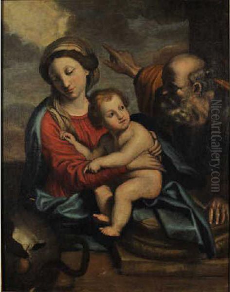 Sainte Famille Oil Painting by Giovanni Battista Salvi