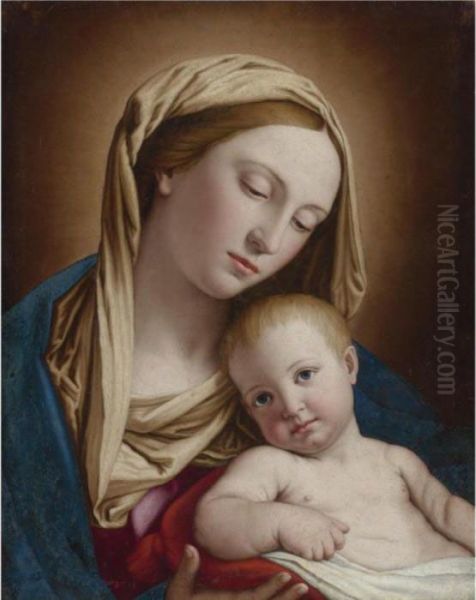 Madonna And Child Oil Painting by Giovanni Battista Salvi