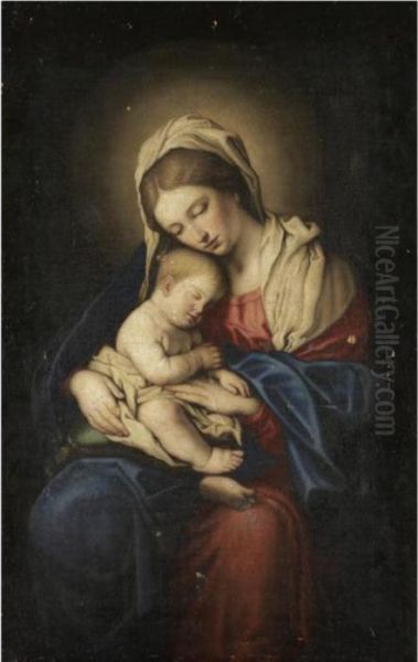 Madonna And Child Oil Painting by Giovanni Battista Salvi