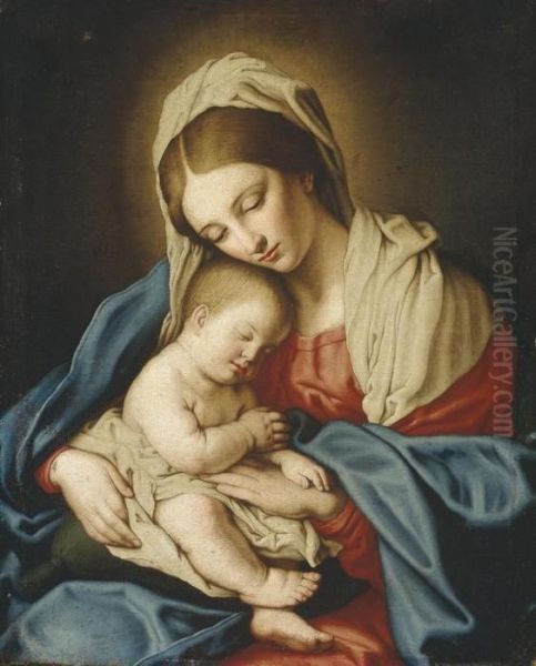 Vierge A L'enfant Oil Painting by Giovanni Battista Salvi