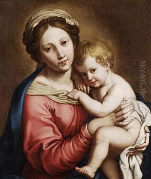 Madonna Con Bambino Oil Painting by Giovanni Battista Salvi