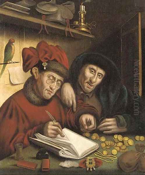 The tax collectors Oil Painting by Quinten Massy