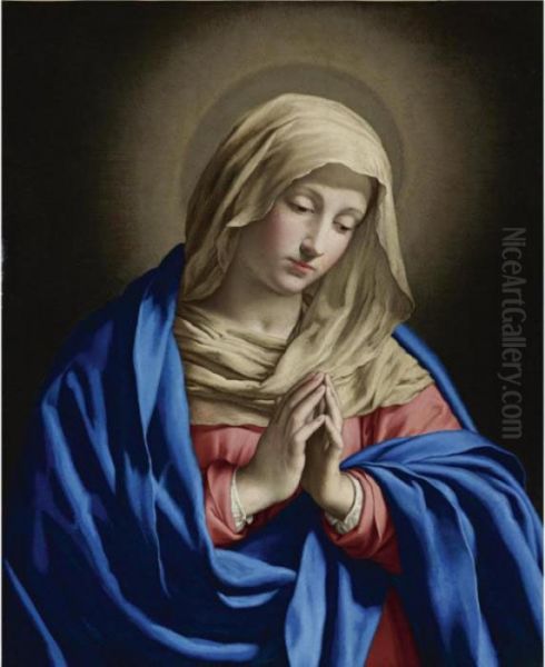 Virgin At Prayer Oil Painting by Giovanni Battista Salvi