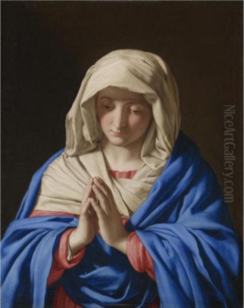 Madonna At Prayer Oil Painting by Giovanni Battista Salvi