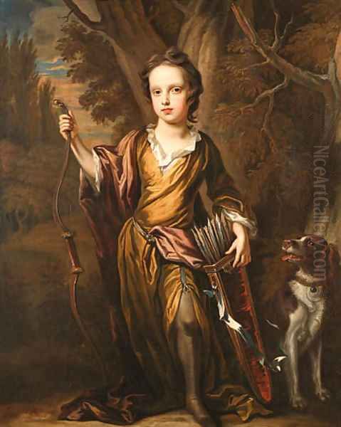 Portrait of a young Boy Oil Painting by Sir John Baptist de Medina