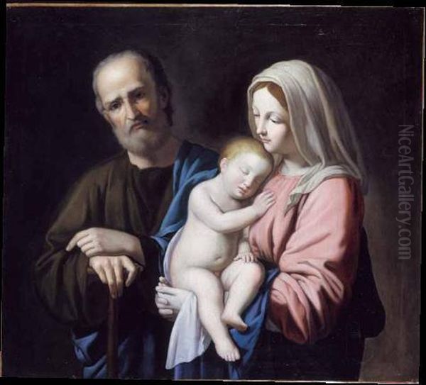 Madonna Con Il Bambino E San Giuseppe C Oil Painting by Giovanni Battista Salvi