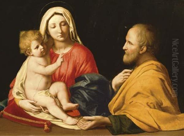 The Holy Family Oil Painting by Giovanni Battista Salvi