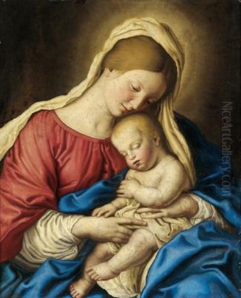 Madonna Con Bambino Oil Painting by Giovanni Battista Salvi