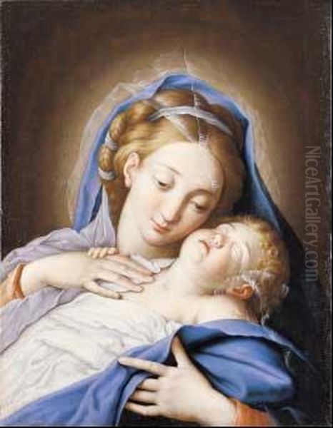 Madonna Con Il Bambino Oil Painting by Giovanni Battista Salvi