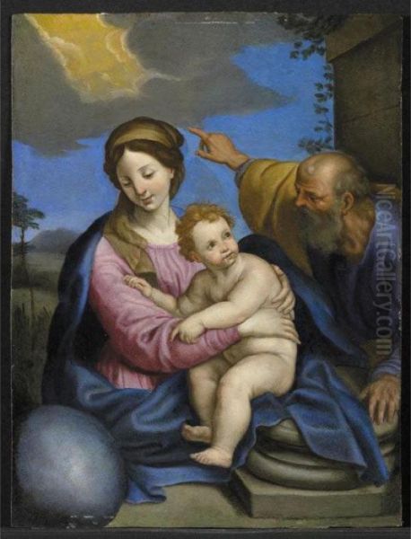 Sacra Famiglia Oil Painting by Giovanni Battista Salvi