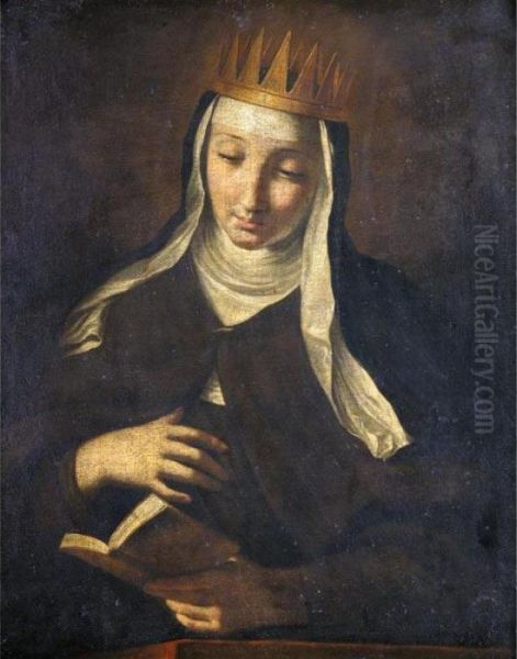 Saint Elisabeth Of Hungary Oil Painting by Giovanni Battista Salvi