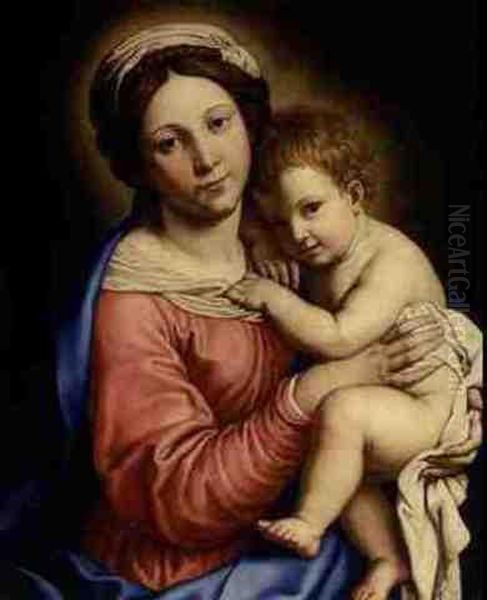 Madonna And Child Oil Painting by Giovanni Battista Salvi