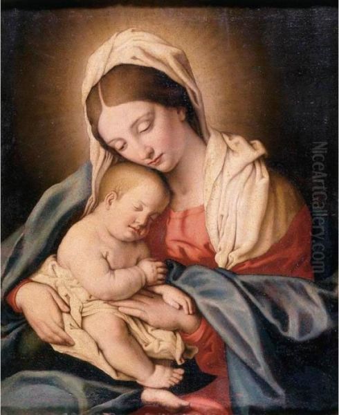 Madonna And Child Oil Painting by Giovanni Battista Salvi