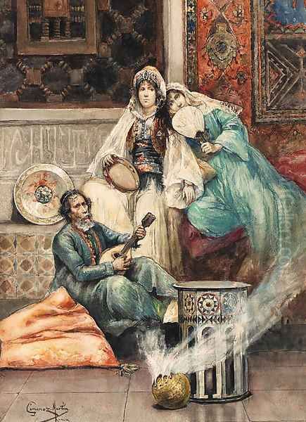 The mandolin serenade Oil Painting by Juan Jimenez Martin